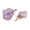 Raw Rough Natural Amethyst Pendants G-T138-174B-2