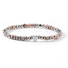 Natural Pink Zebra Jasper Round Beaded Stretch Bracelets LS-EV1340-5-1