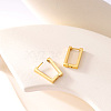 Simple Rectangle Stainless Steel Hoop Earrings OA6686-3-2