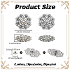 20Pcs 2 Colors Flower Zinc Alloy & Rhinestone & Glass Rivets BUTT-NB0001-83-2