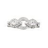 925 Sterling Silver Micro Pave Clear Cubic Zirconia Fold Over Clasps STER-P060-39P-1