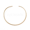 Vacuum Plating 304 Stainless Steel Hammered Wire Necklace Making STAS-B036-06G-1