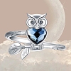 Alloy Rhinestone Owl Finger Rings for Women PW-WG327F8-01-2