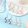 Shell Pearl 304 Stainless Steel Dangle Earrings EJEW-JE07370-1