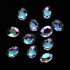 Oval Transparent Glass Cabochons MRMJ-T009-123B-1