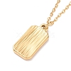 Ion Plating(IP) 304 Stainless Steel Rectangle Rectangle Pendant Necklace with Cable Chains for Men Women NJEW-F294-01G-1