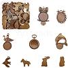 Alloy Pendant Cabochon Settings PALLOY-OC0001-42-1
