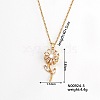 Brass Pave Clear Cubic Zirconia Rotating Sunflower Pendant Necklaces Hip-hop Style Cable Chain Necklaces WQ9697-3-1