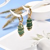 Copper Wire Wrapped Natural Green Aventurine Dangle Earrings for Women EJEW-JE04628-02-2