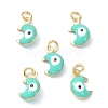 Brass Enamel Charms KK-C218-01G-A-1