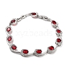 Platinum Alloy Teardrop Link Chain Bracelets BJEW-A005-01C-1