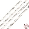 Anti-Tarnish Rhodium Plated 925 Sterling Silver Figaro Chains STER-F052-03P-3