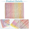 Rainbow Color Gradient Polyester Mesh Fabric DIY-WH0453-84-3