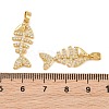 Brass Micro Pave Cubic Zirconia Pendants CU-CBA415D-09G-01-3