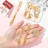 6Pcs 3 Styles Moon Alloy Swivel Lobster Claw Clasps & Brass Cable Chains AJEW-SC0003-98G-4