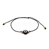 Flat Round with Evil Eye  Braided Bead Bracelets WG2D48B-03-2