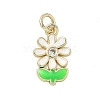 Brass Micro Pave Cubic Zirconia Charms KK-K368-04B-G-1
