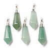 Natural Green Aventurine Pointed Pendants G-P445-E10-1