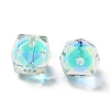 Two Tone UV Plating Rainbow Iridescent Acrylic Beads TACR-D010-02-4