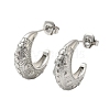 304 Stainless Steel Moon Stud Earrings for Women EJEW-U020-04P-1