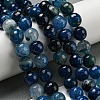 Faceted Natural Dragon Veins Agate Beads Strands G-F447-12mm-L06-2