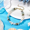 Starfish Synthetic Turquoise & Natural Flower Amazonite Chip Beaded Bracelets for Women BJEW-JB11264-04-1