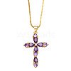 Colorful Zircon Cross Necklace Hip Hop Fashion Diamond Sweater Chain NKB266 ST6191788-1