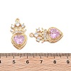 Brass Micro Pave Cubic Zirconia Pendants KK-B125-26G-3