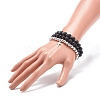 3Pcs 3 Style Style Natural Lava Rock & Golden Sheen Obsidian & Synthetic Hematite Stretch Bracelets Set BJEW-JB08735-3