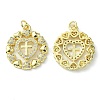 Rack Plating Brass Micro Pave Cubic Zirconia Pendants KK-K332-14G-2