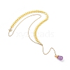 Brass Lariat Necklaces NJEW-JN03001-2