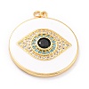 Real 18K Gold Plated Brass Micro Pave Cubic Zirconia Pendants ZIRC-L100-084G-05-2