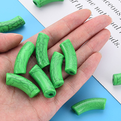 Opaque Crackle Acrylic Beads MACR-S372-001N-007-1