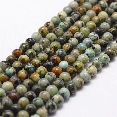 Natural African Turquoise(Jasper) Beads Strands G-D840-90-4mm-1