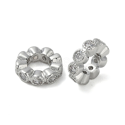 Brass Clear Cubic Zirconia Linking Rings KK-U045-10P-1