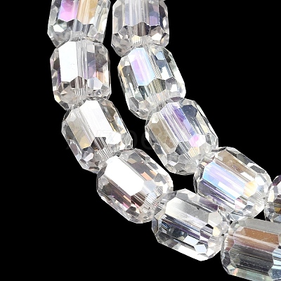 Electroplate Transparent Column Glass Beads Strands EGLA-A043-02-AB04-1
