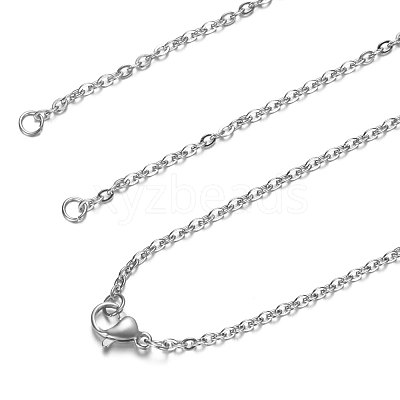 Tarnish Resistant 304 Stainless Steel Cable Chain Necklace Making STAS-T040-PJ209-1-36-1