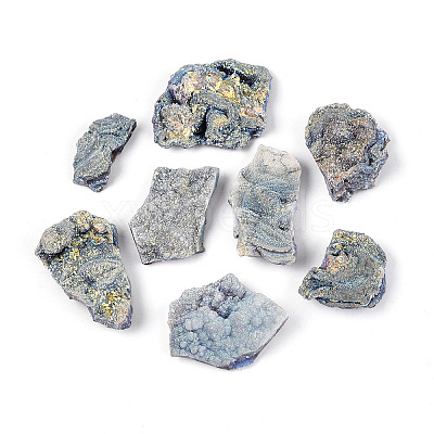 8~12Pcs Electroplated Natural Agate Geode Cornucopia Mineral Specimen G-N360-03E-1
