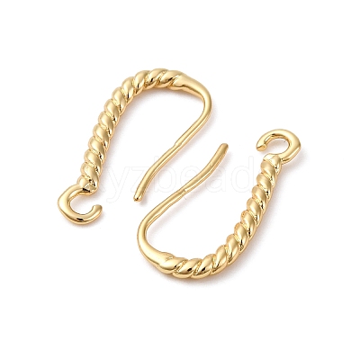 Brass Clear Cubic Zirconia Earring Hooks KK-L242-26G-1