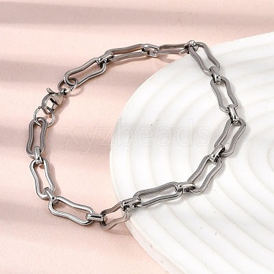 304 Stainless Steel Link Chain Bracelet & Necklace Jewelry Sets SJEW-L199-14P-1