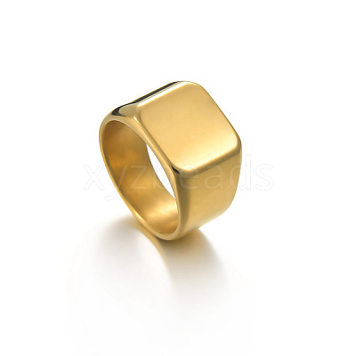 Square 304 Stainless Steel Finger Rings WGB1DFB-29-1