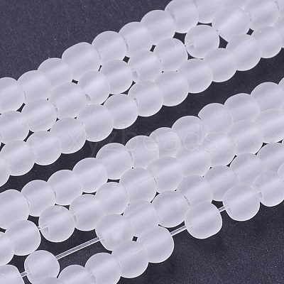 Baking Paint Transparent Glass Bead Strands GLAA-S031-4mm-13-1