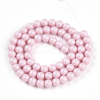 Baking Paint Pearlized Glass Pearl Bead Strands HY-N002-6mm-B04-1