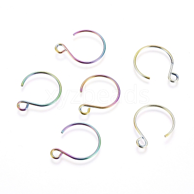 Ion Plating(IP) 304 Stainless Steel Earring Hooks X-STAS-L216-02B-M-1