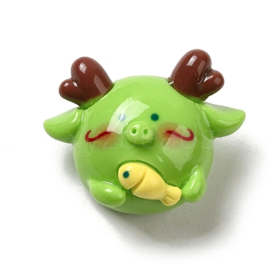 Cute Opaque Resin Cabochons RESI-L040-03G-1