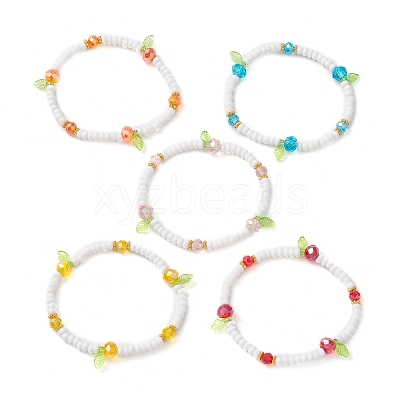 Transparent Acrylic Charm Bracelets BJEW-MZ00335-1