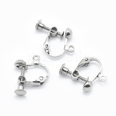 Brass Screw On Clip-on Earring Findings KK-L164-01P-1