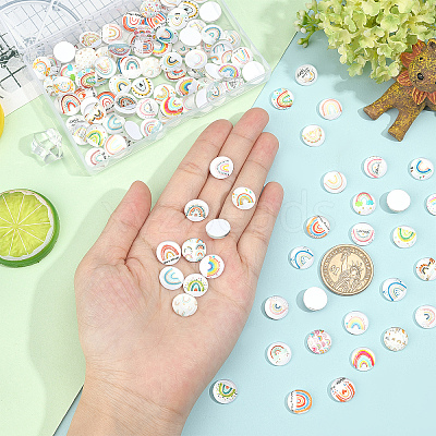 120Pcs Glass Cabochons GGLA-PH0001-25-1