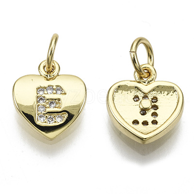 Brass Micro Pave Clear Cubic Zirconia Charms KK-N227-34E-NF-1