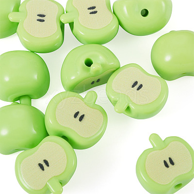 12Pcs Opaque Acrylic Beads MACR-TADJ0001-06A-1